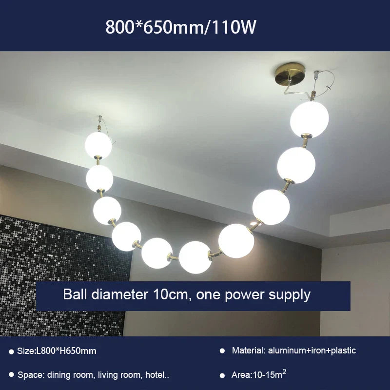 Pear Necklace Chandelier: Luxury Pendant Light Fixture for Living & Dining Rooms