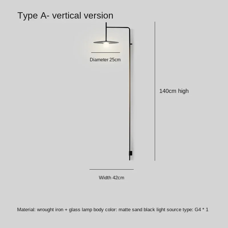 Black Iron LED Long Wall Lamp for Living Room, Bedroom, Corridor - Nordic Style