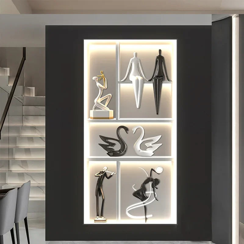 Luminous Wall Mural - Remote Control High-End Art Painting for Modern Living Room & Corridor