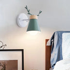 LED Antlers Wall Lamp Wooden Nordic Vintage Modern Loft Bedroom Lighting E27