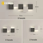 Geometric LED Wall Sconce Black White Light for Living Room Bedroom Hallway