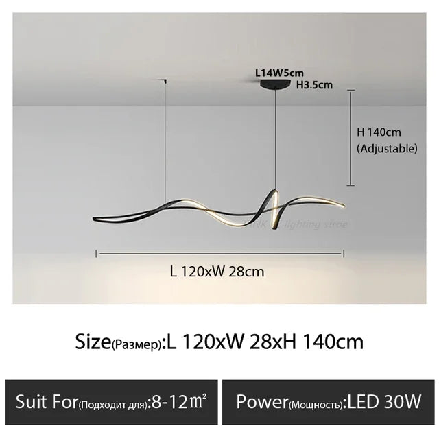 Aluminum LED Chandelier: Modern Dining Island Light for Stylish Indoor Decoration