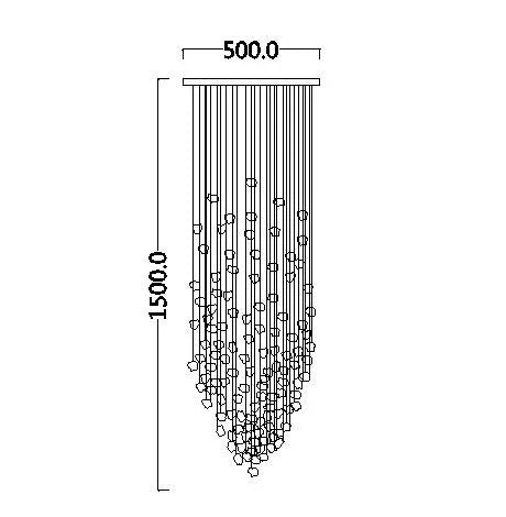 Luxe Crystal Chandelier: Modern Staircase & Lobby LED Lighting with Long Hallway Design