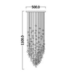 Luxe Crystal Chandelier: Modern Staircase & Lobby LED Lighting with Long Hallway Design