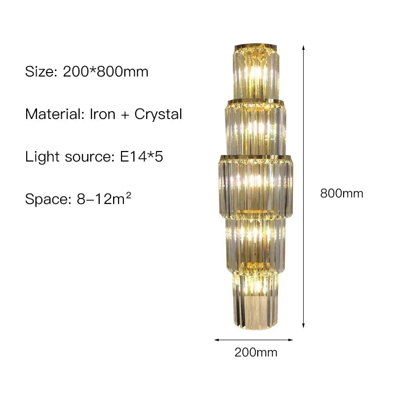 Crystal Nordic Wall Lamp Modern Luxury Home Decor Wall Sconce