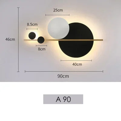 Nordic Black-White Warm Light Bedroom Wall Lamp