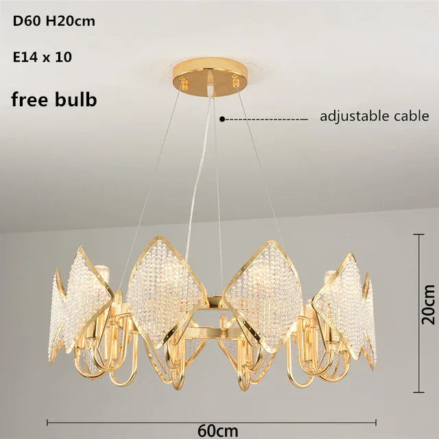 Crystal Chandelier Pendant Light: Elegant Modern Luxury for Living Room Decor