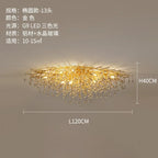 Luxury Crystal LED Chandelier: Modern Nordic Gold/Silver Ceiling Lamp for Home Decor