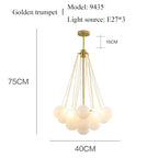 Modern Glass Ball Chandelier LED Pendant Light for Dining Living Room