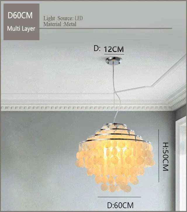 Nordic Shell Wind Chime Chandelier LED Pendant Light