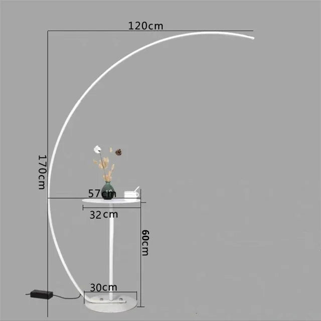 Arc Shape LED Floor Lamp with Remote Control for Modern Living Room Decor
