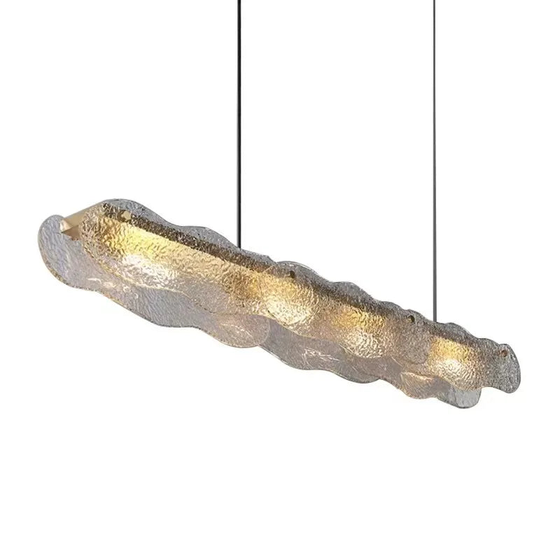 Art Glass Dining Table Chandelier: Modern Luxury LED Hanging Light Fixtures