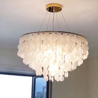 Gold Shell Chandelier Lanterns for Living Room, Restaurant, and Bedroom