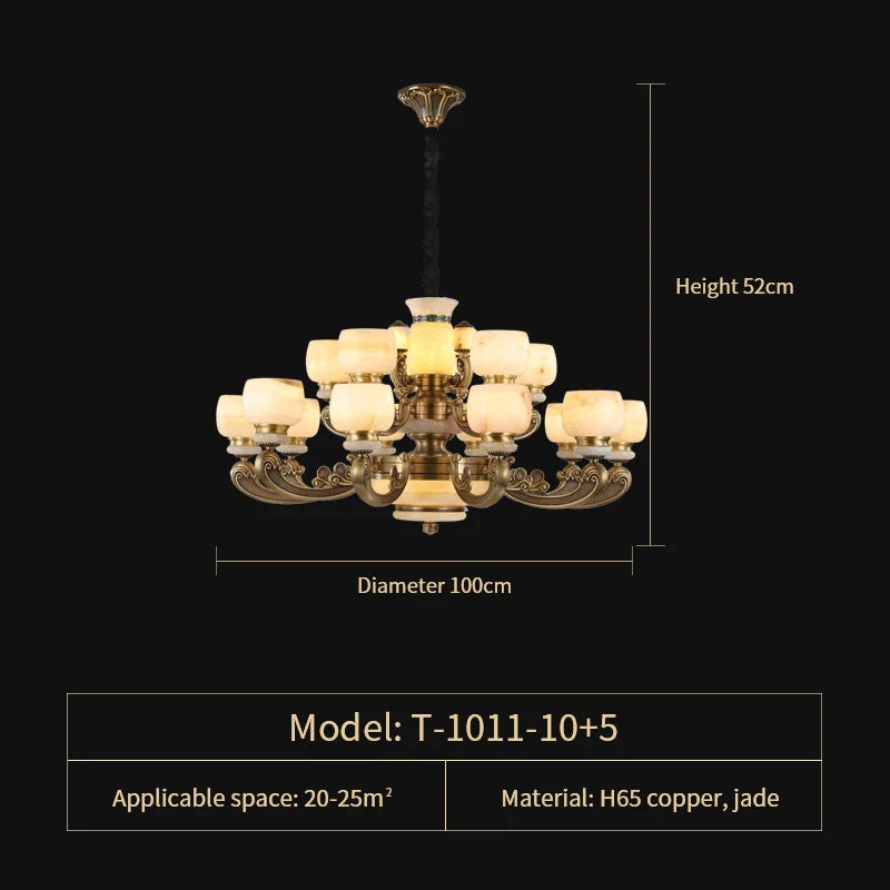 Luxury Copper Marble Chandelier: Brighten Your Home with Elegant Chinese Wind Style