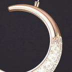 Moon Design Acrylic LED Chandelier: Modern Staircase Pendant Light for Living and Dining Room