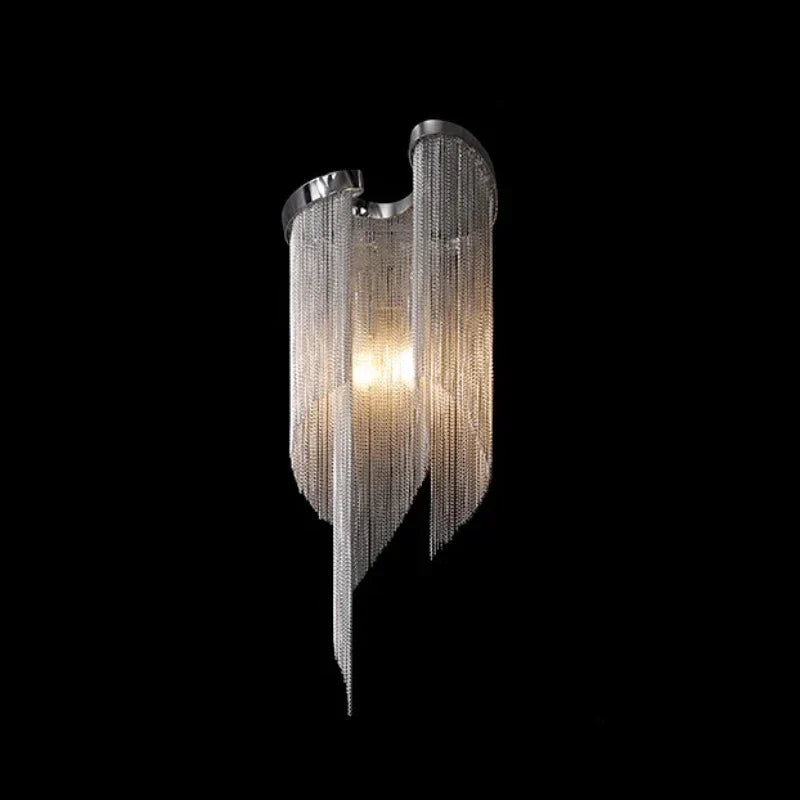 Luxury Silver & Gold Tassel Wall Sconces for Modern Living Room & Hotel Bedroom
