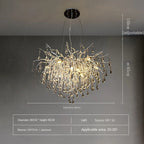 Crystal Water Drop Branch Chandelier: Luxury LED Lighting for Hall, Living Room, or Bar