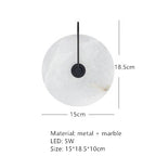 Marble Circular Wall Lamp, Minimalist Nordic Designer LED Lights for Bedroom & Study