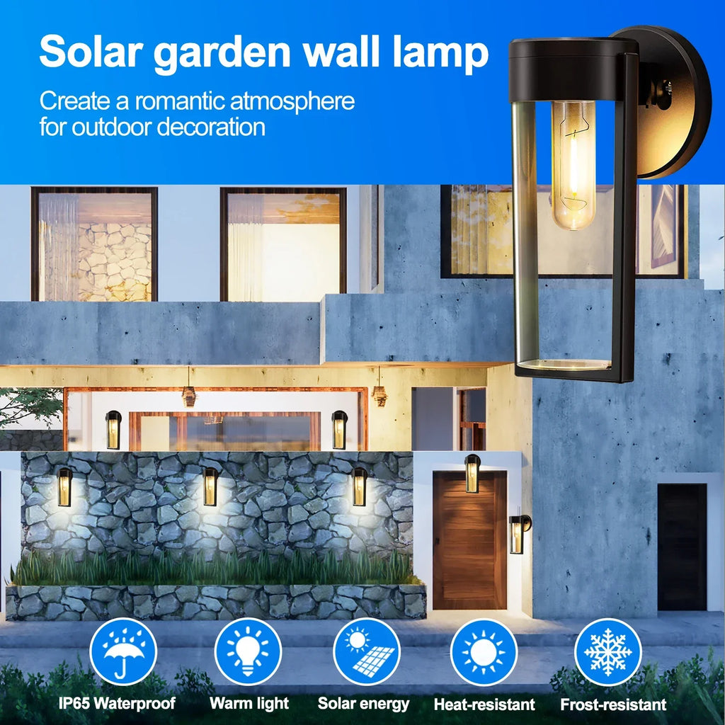 Solar LED Wall Lights: Waterproof Fence Deck Garden Patio Yard Porch Decor