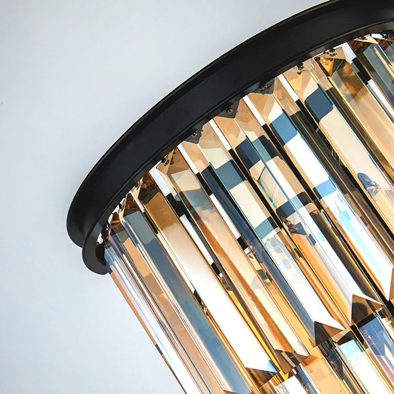 Black Gold Crystal Wall Lights Modern LED Sconce for Bedroom Living Room
