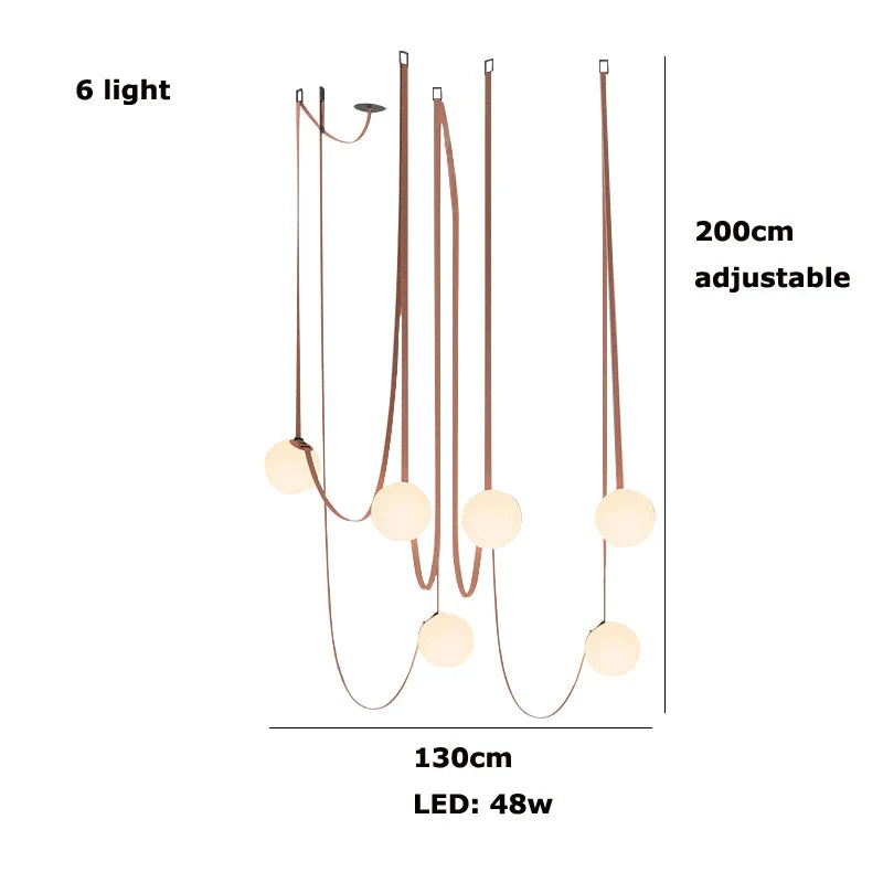 Glass Ball Pendant Lamp for Loft Living Dining Room, LED Lighting