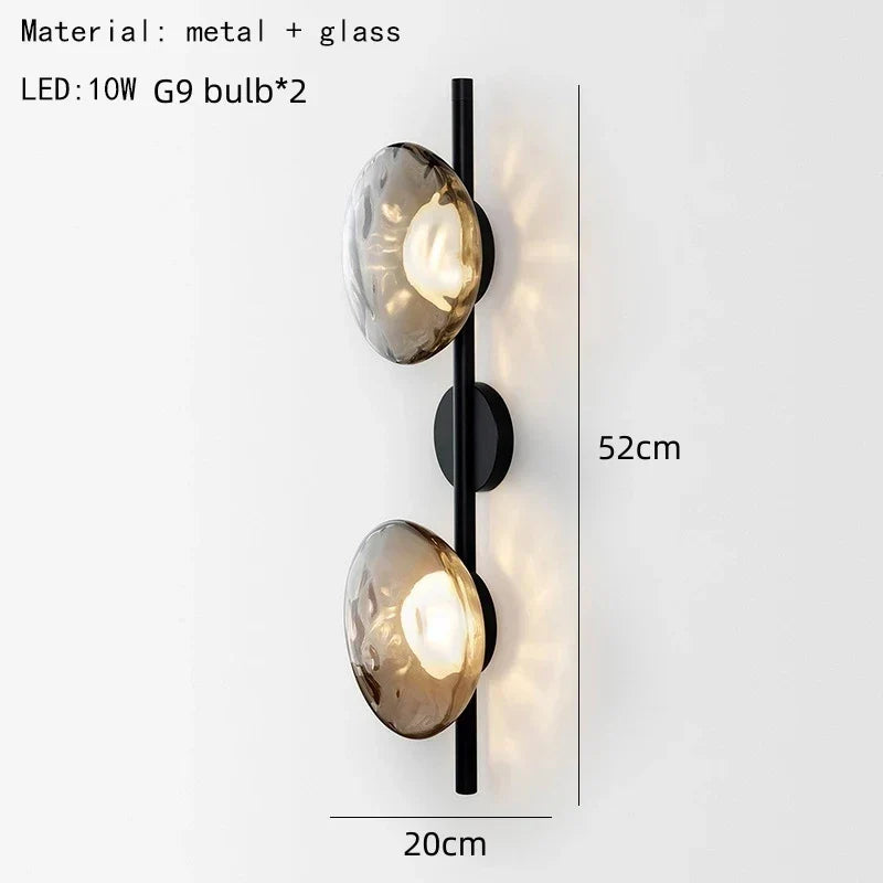 Nordic Glass Wall Lamp Modern Metal Light for Bedroom Parlor Restaurant Hallway