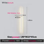 Black Long Strip Wall Lamp - Modern Minimalist Bedroom Living Room TV Wall Light