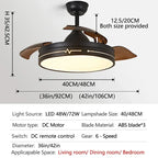 White Ceiling Fan Light with Hidden Fan, Remote Control for Bedroom and Restaurant
