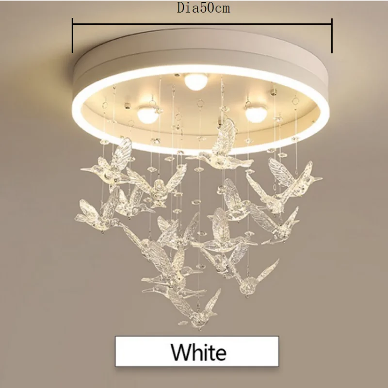 Minimalist LED Crystal Chandeliers for Bedroom Dining Study Living Children, Warm & Romantic