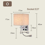 Modern Wood Iron LED Wall Lamp for Living Room Bedroom Lighting Sconce Nightlight