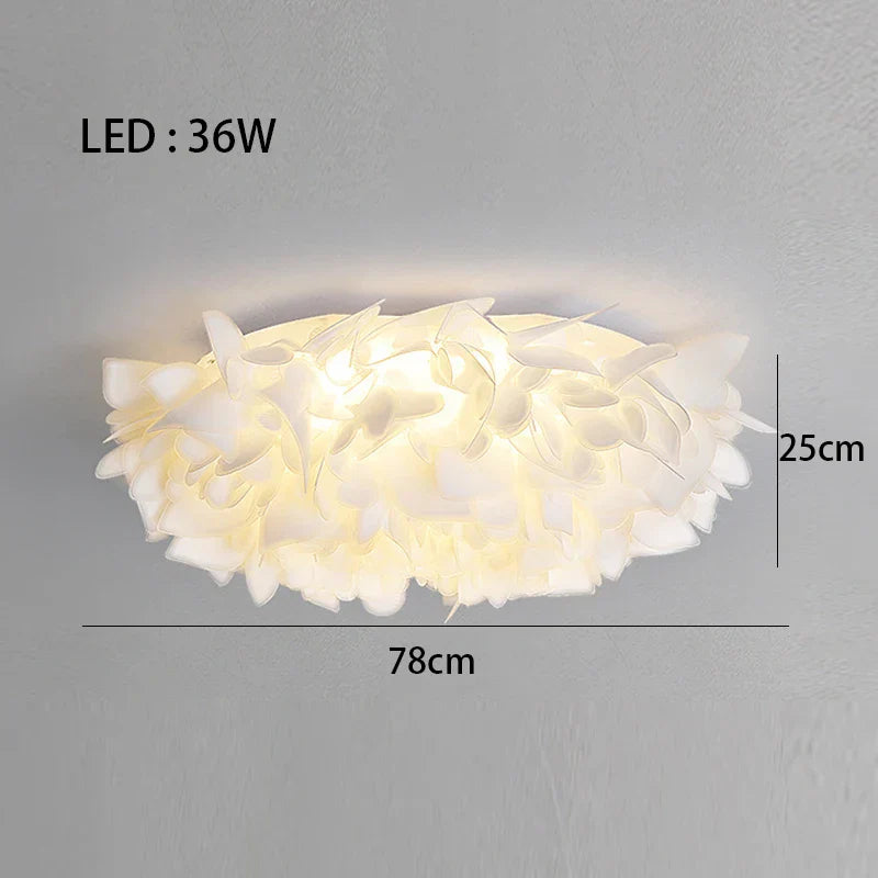 LED Petal Ceiling Chandelier for Living Room, Dimmable Round Bedroom Lamp