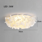 LED Petal Ceiling Chandelier for Living Room, Dimmable Round Bedroom Lamp