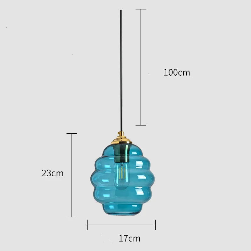 Colorful Glass Ball Pendant Light for Kitchen Dining Bar Home Decor