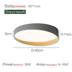 Wood Grain LED Ceiling Lamp: Modern Lighting for Living Room, Bedroom, and Study