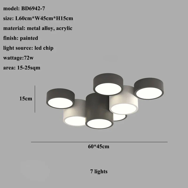 Cylinder LED Ceiling Lamp for Living Room and Bedroom Decor