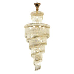 Crystal Spiral Staircase Chandelier for High-end Sales Office Hall Lighting