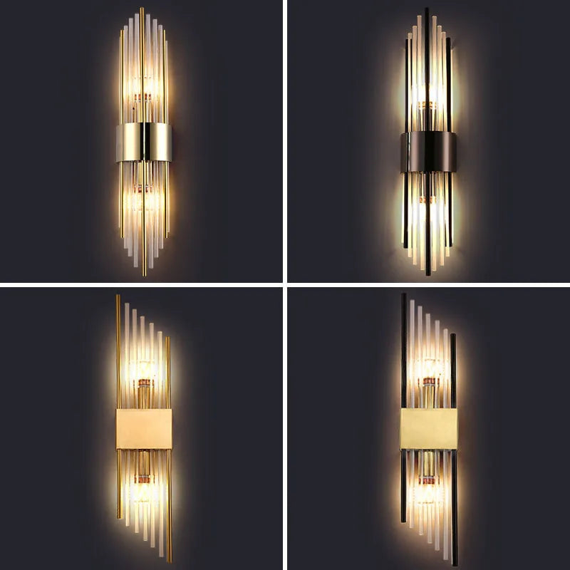 Crystal Wall Lamp: Elegant LED Indoor Lighting for Living Room, Bedroom, Hotel, and TV Background