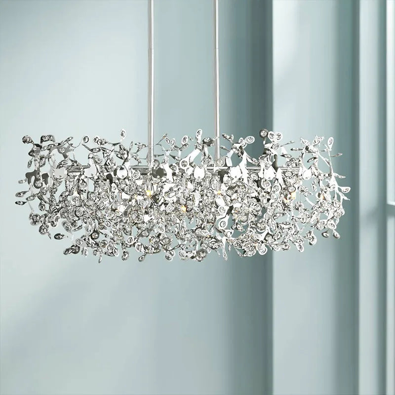 Nordic Chrome Crystal Pendant Lamp for Elegant Home Décor