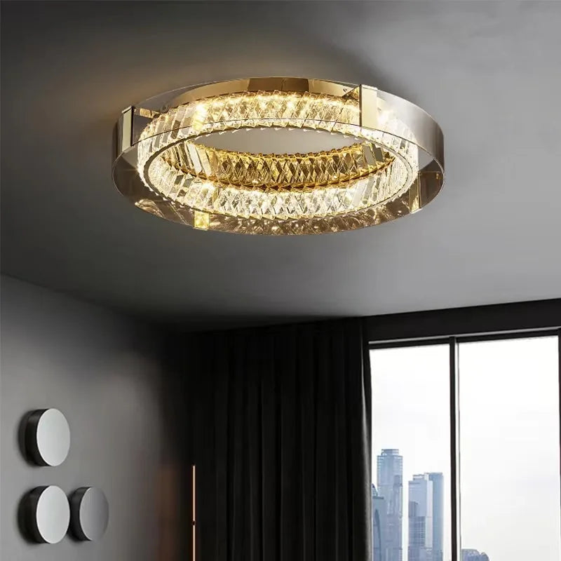 Nordic LED Crystal Glass Ceiling Light - Modern Living Room Dining Room Bedroom