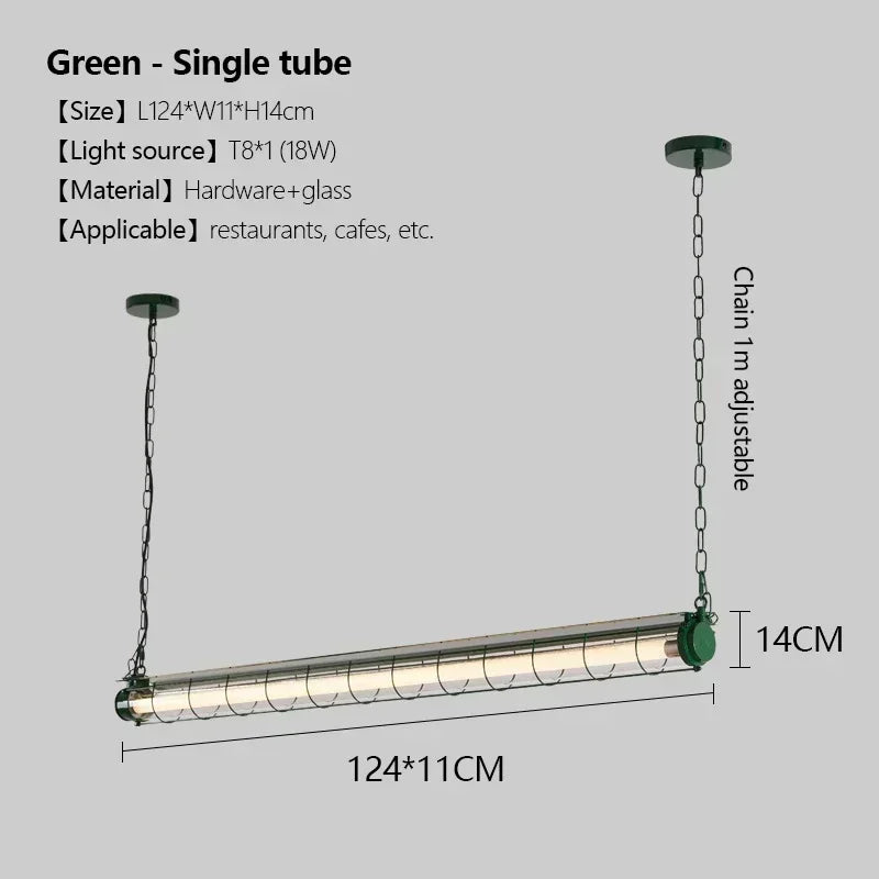 Long Bar Restaurant Pendant Light: Industrial Style for Coffee Shop and Office