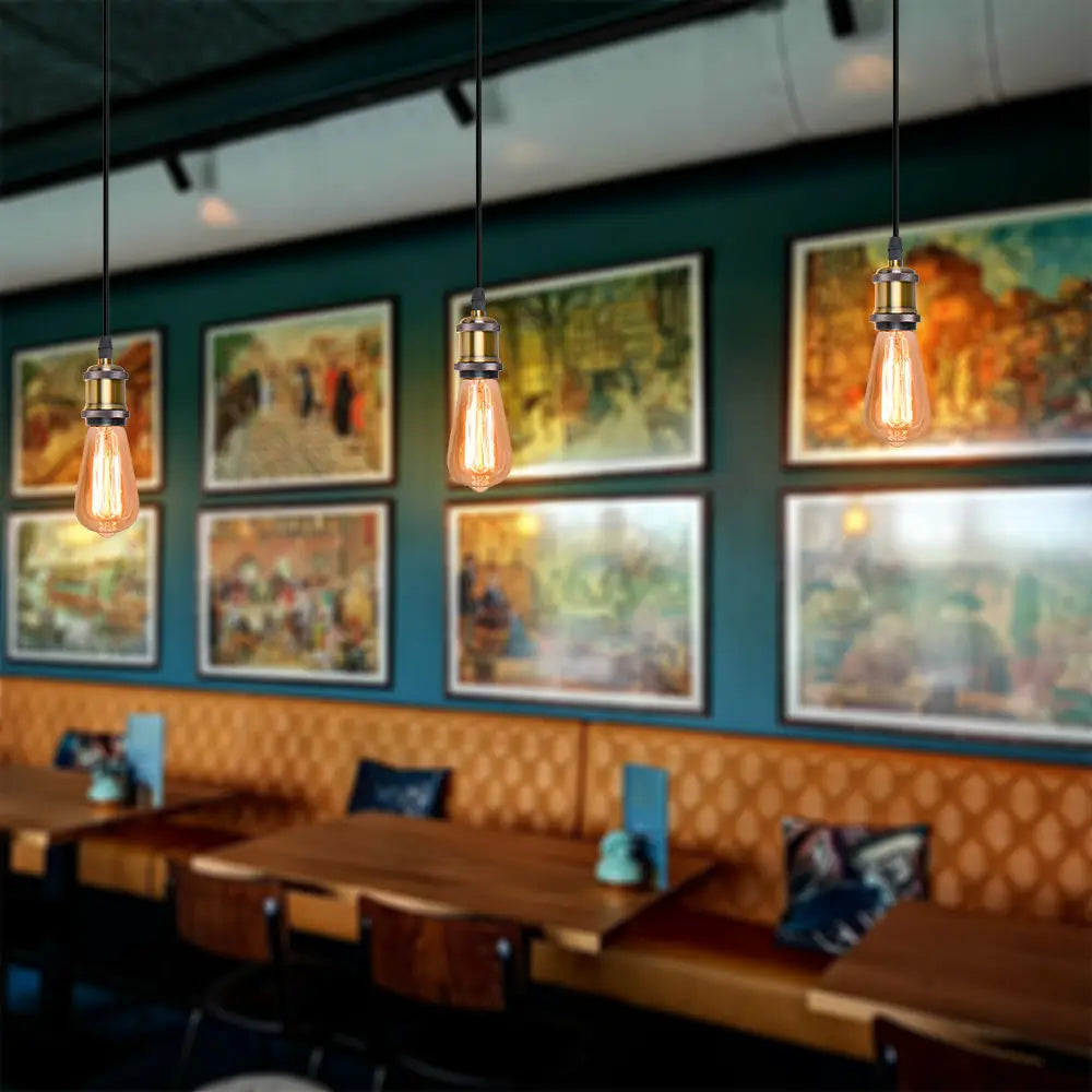 Vintage Industrial Ceiling Pendant Light Base, Simple Retro E27 Lamp Holder Fitting