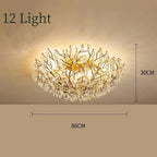 Modern LED Crystal Chandelier for Living Room Dining Bedroom Ceiling Light