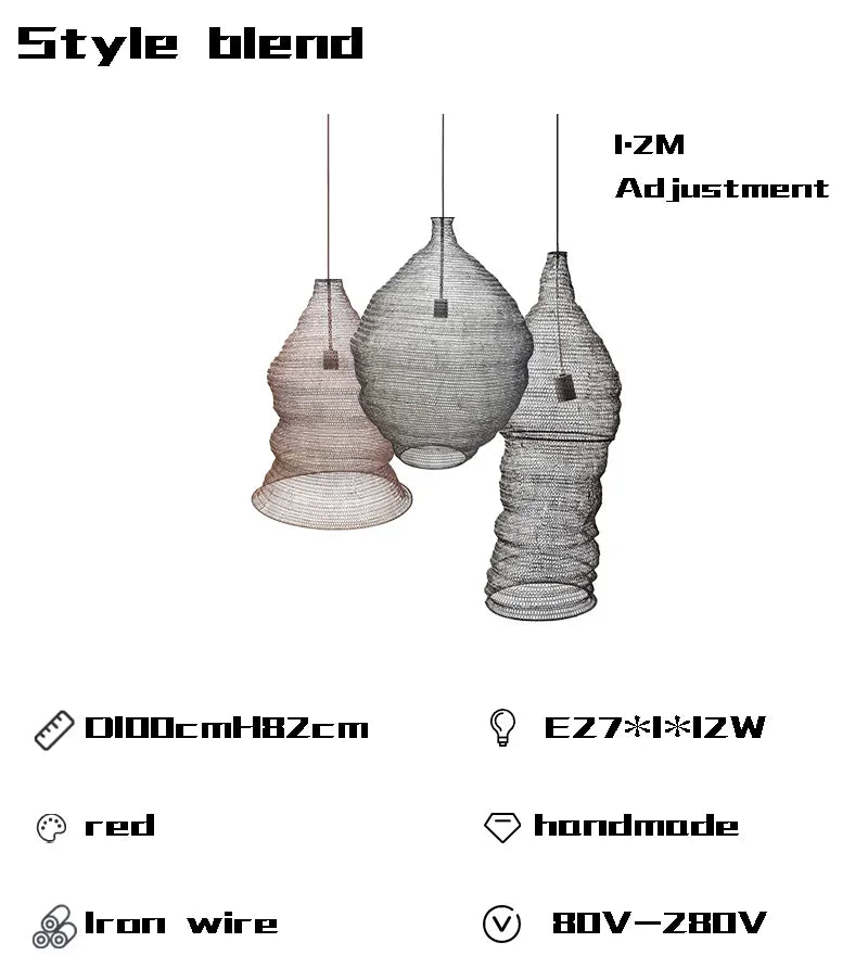 Mesh Pendant Light: Modern Irregular Shapes Kitchen Island Suspension Lighting