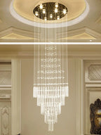 Crystal Chandelier: Modern Nordic LED Pendant Light for Kitchen Living Room Staircase