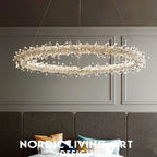 Luxury Crystal LED Chandelier | Dimmable Ring Gloss Ceiling Chandelier for Modern Living Room