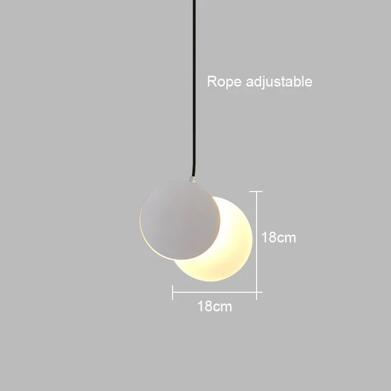 Crescent Moon LED Pendant Chandelier for Modern Minimalist Decor