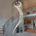 Spiral Crystal Chandelier for Modern Luxury Living Room & Dining Area