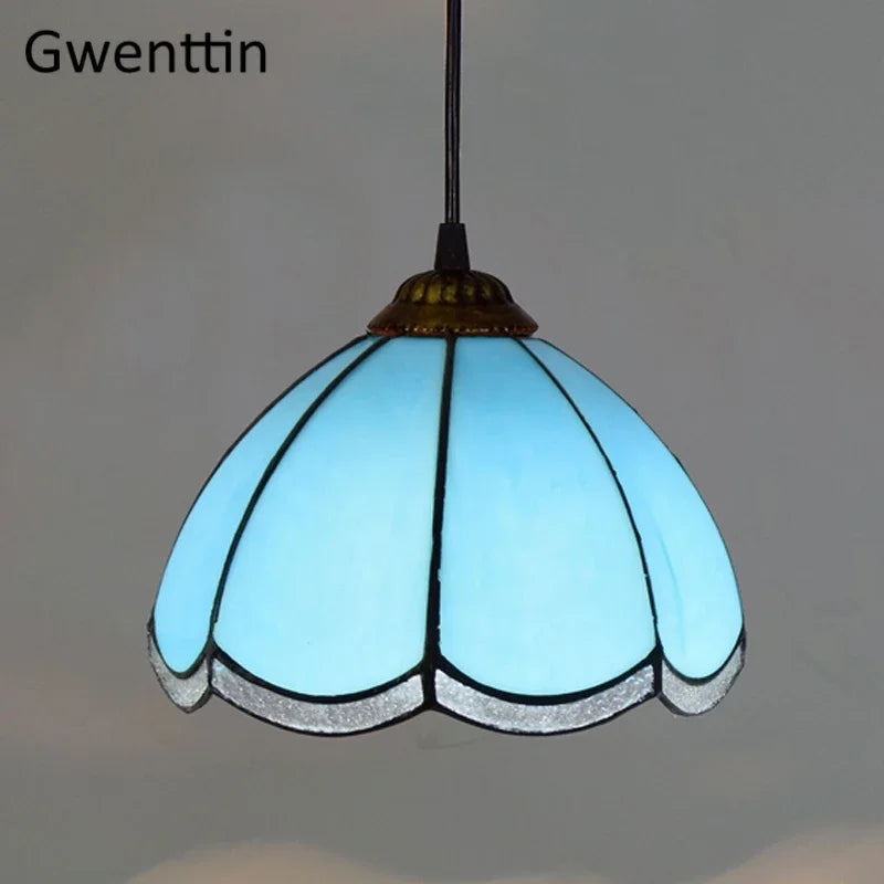 Tiffany Pendant Lights: Stained Glass Hanging Lamp for Mediterranean Loft Home Decor