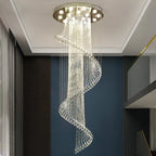 Spiral K9 Crystal Chandelier LED Pendant Light