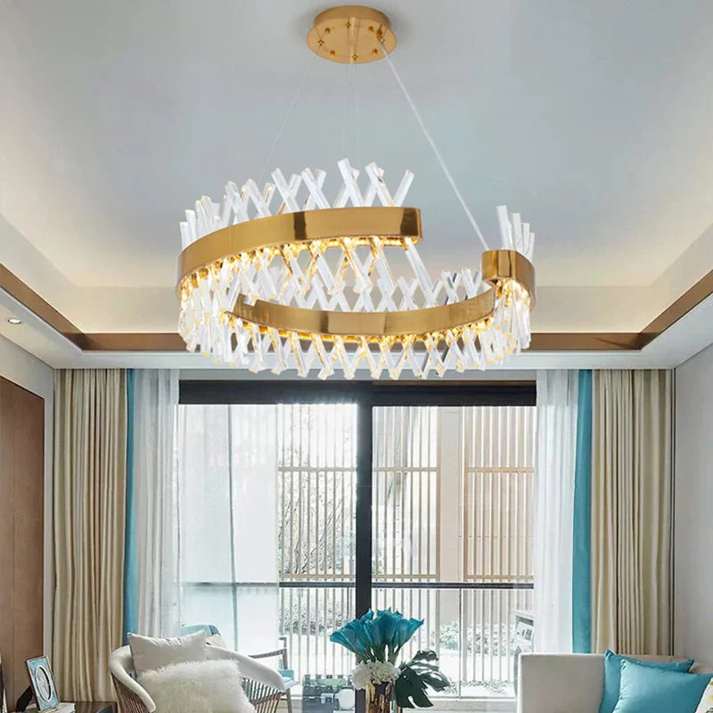 Contemporary LED Crystal Chandelier for Hotel, Wedding, and Living Room